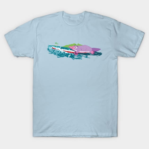 Surfing Platypus T-Shirt by Creative Wiz
